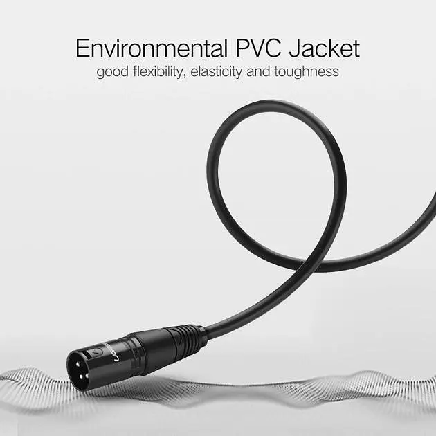 Мікрофонний кабель UGREEN AV130 подовжувач XLR Male to Female Microphone Cable 2 м Black (20710) - фото 7