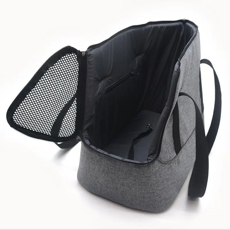 Сумка переноска Zoo-hunt Брюс для кошек и малых пород собак №1 23х40х34 см серая - фото 3