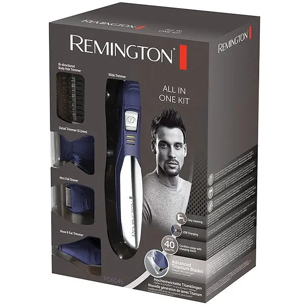 Набір для стрижки Remington All in one kit, для бороди, вусів, голови і тіла, мережа+акум., насадок-11, титан. - фото 2