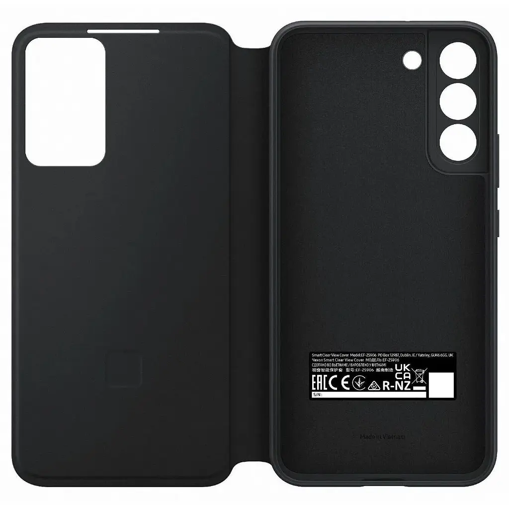 Оригінальний чохол-книжка Samsung для Galaxy S22 Plus S-View Clear View Cover (6.6") Чорний (EF-ZS906CBEGRU) - фото 3
