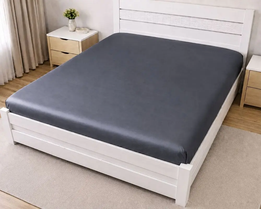 Простирадло на резинці LARA сатин LUX dp13258 GRAPHITE 160х200+25 см - фото 2