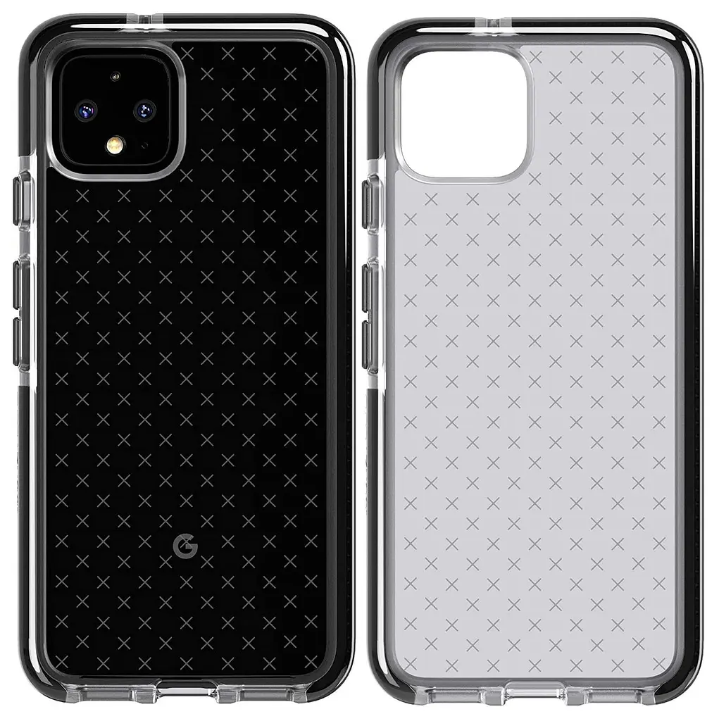 Оригінальний протиударний силіконовий чохол Tech21 Evo Check для Google Pixel 4 XL Smokey Black - фото 6