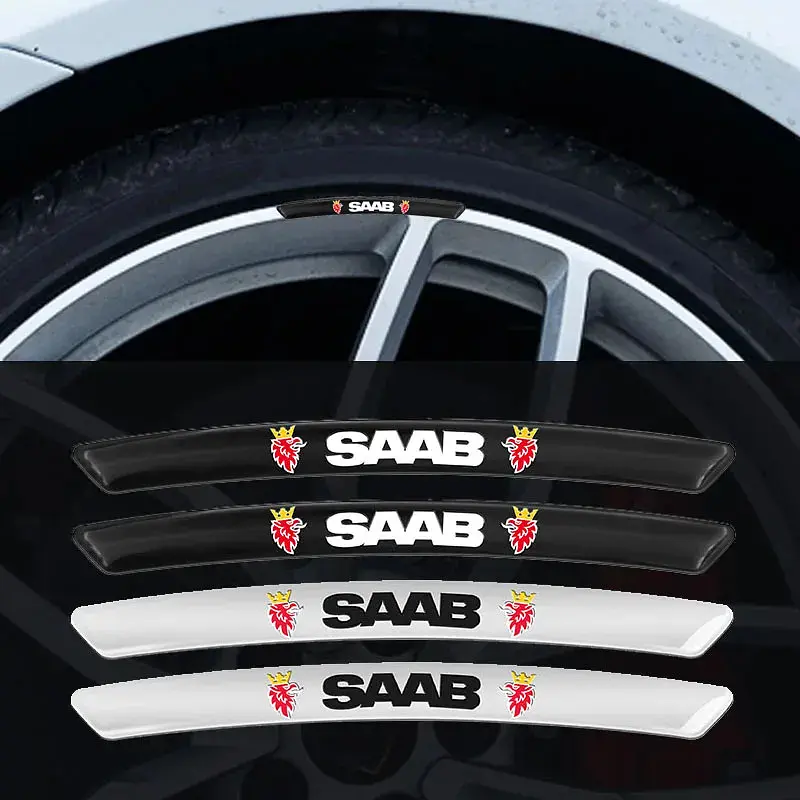 Емблема обода колеса Saab 4 шт Алюміній наклейка на диски на скотчі - фото 3