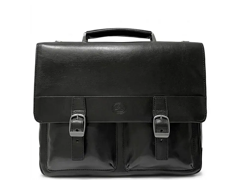Чоловічий портфель із натуральної шкіри Italico 9276G-35 Чорний 35x27x8 см TONY PEROTTI sum0029070 - фото 2