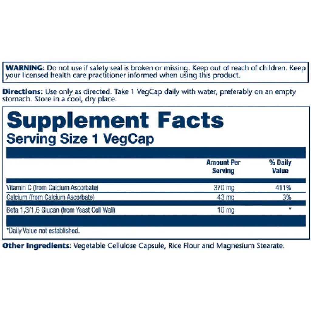 Бета-Глюкан з вітаміном С Solaray Beta Glucan with Vitamin C 10 мг 60 вегетаріанських капсул (2023-10-3008) - фото 2