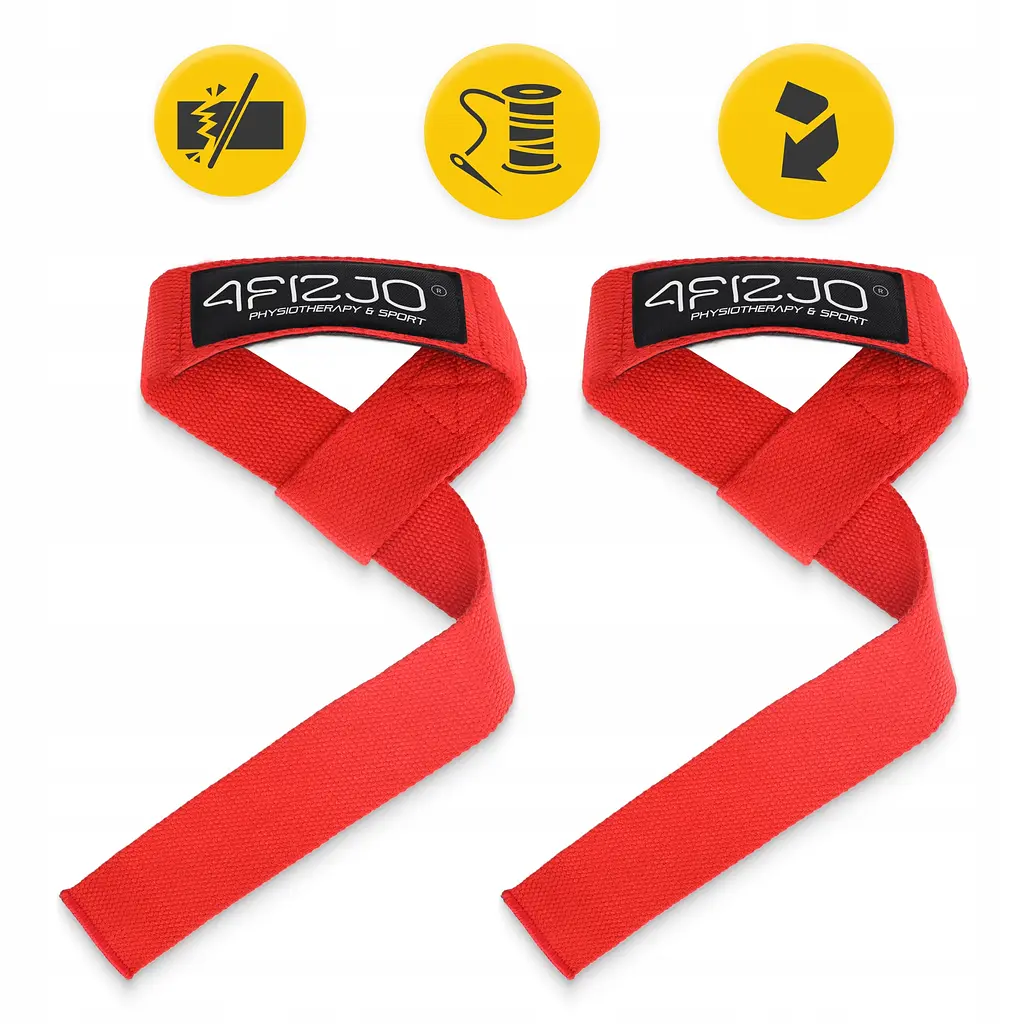 Лямки для станової тяги 4FIZJO Deadlift Straps Red (P-5905973402286) - фото 6