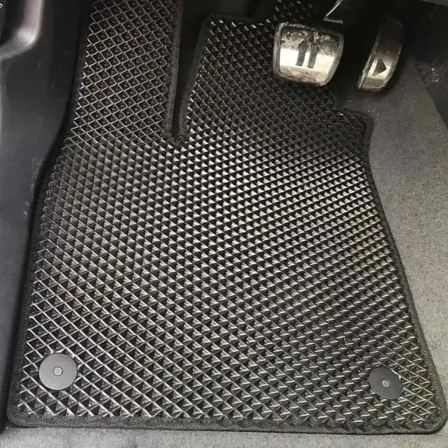Килимки у салон EVA для Volkswagen ID.6 (5 місць) 2021- з підп'ятником Чорні-Коричневий кант 5 шт - фото 2