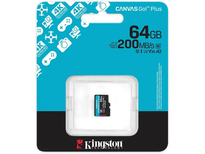 Карта пам'яті Kingston microSD C10 UHS-I U3 A2 V30 64 GB (SDCG4/64GBSP) - фото 3