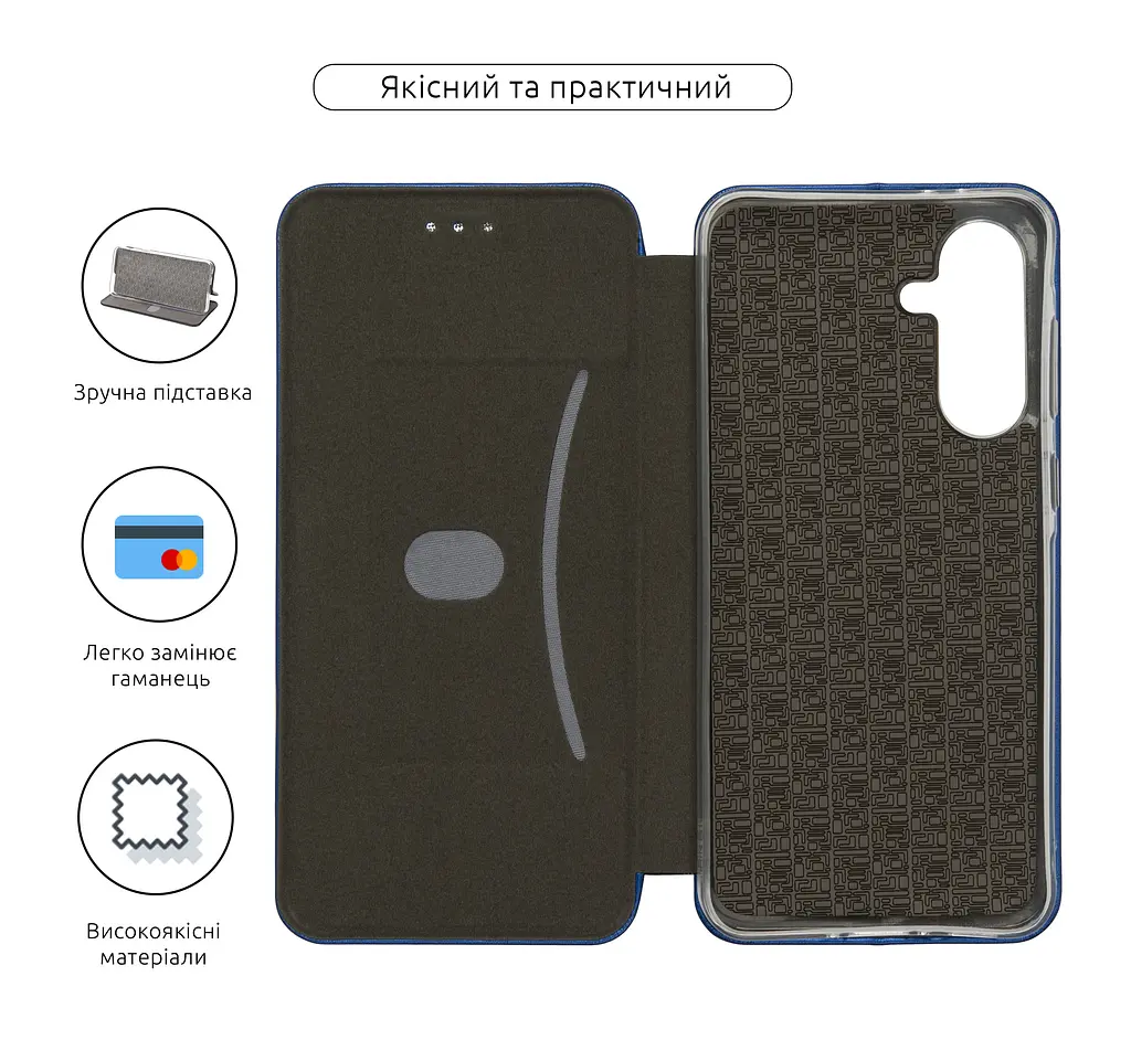 Чехол-книжка для Samsung Galaxy A36 5G, G-Case, синий, кожаный чехол-книга из экокожи (PU) и TPU, с магнитом, с подставкой и вместительным кардхолдером, противоударный, защита всего корпуса, ArmorStandart (ARM82174) - фото 3