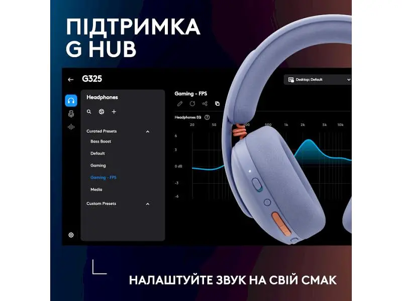 Навушники з мікрофоном Logitech G325 Lightspeed Wireless Lilac (981-001538) - фото 9