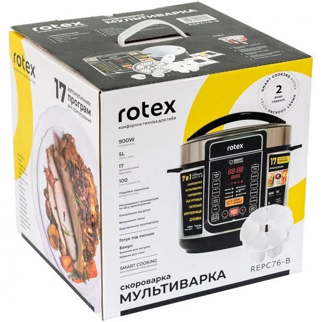 Мультиварка-cкороварка Rotex (REPC76-B) [69306] - фото 9