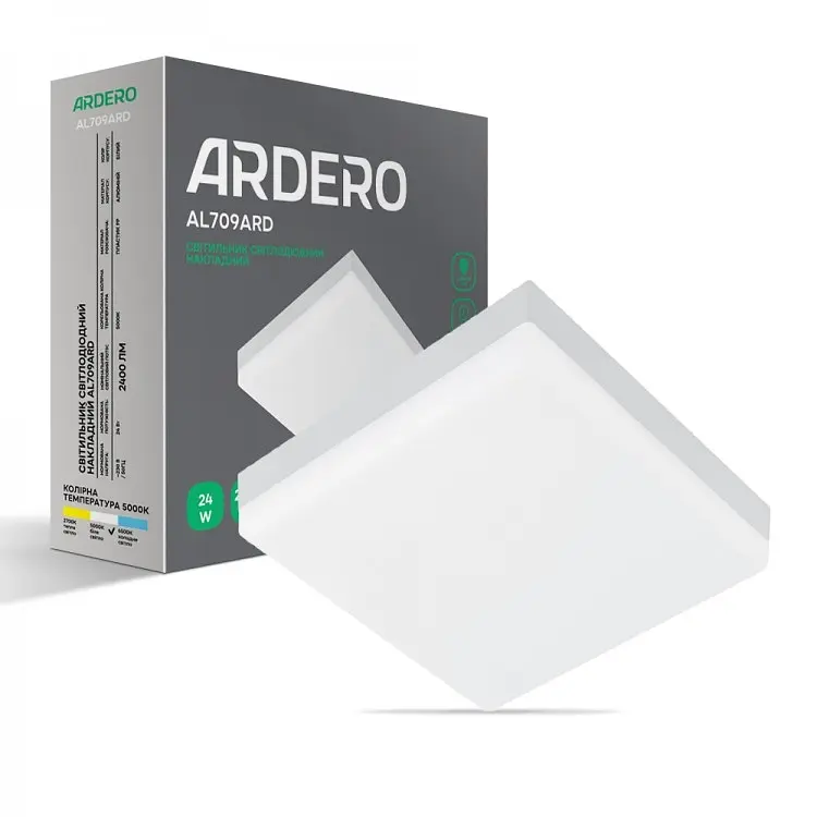 Свiтильник свiтлодiодний Ardero AL709ARD накладний 24W 5000K (80006) - фото 2