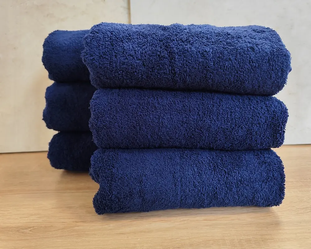 Набір турецьких махрових однотонних рушників Zeron 6 штук 50х90 Dark Blue щільність 500 г/м2 - фото 5