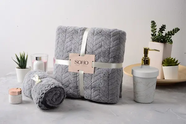Набір рушників Soho Cold gray, в коробці, 35х75 см +70х140 см, 2 шт., сірий (1173К) - фото 5