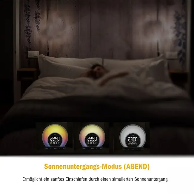 Будильник світловий з різнокольоровою підсвіткою TFA Soluna 60202601 - фото 11