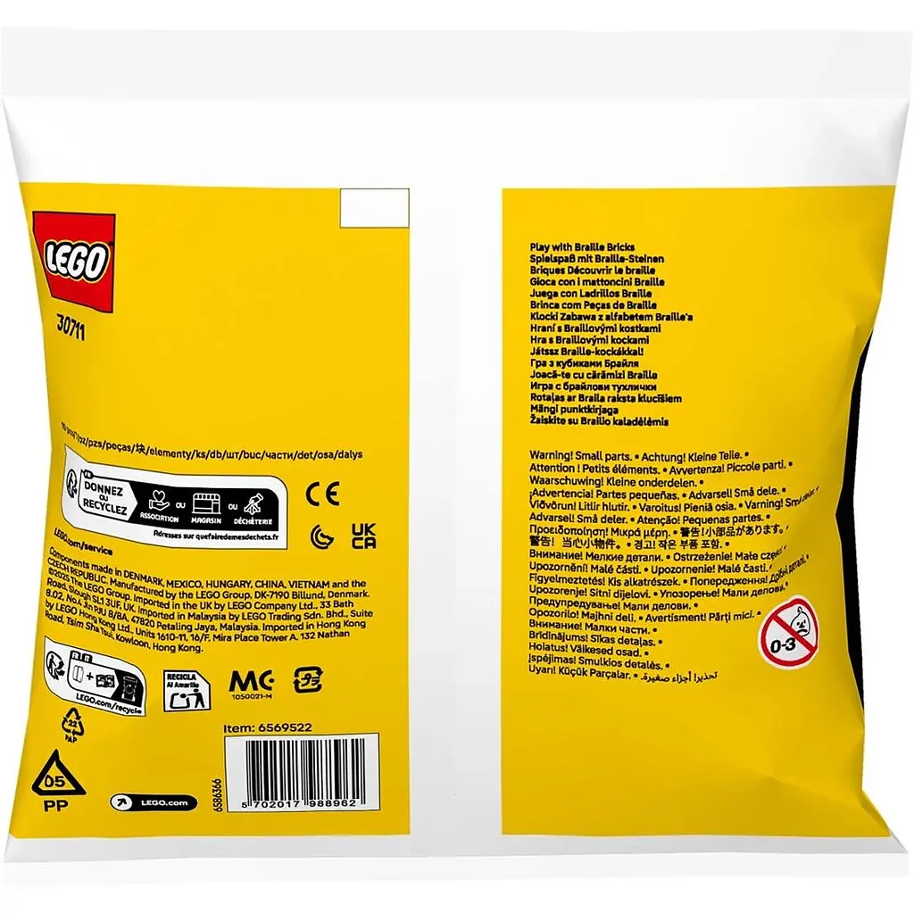 Конструктор LEGO Braille Bricks Игра с кубиками Брайля 10 деталей (30711) - фото 4