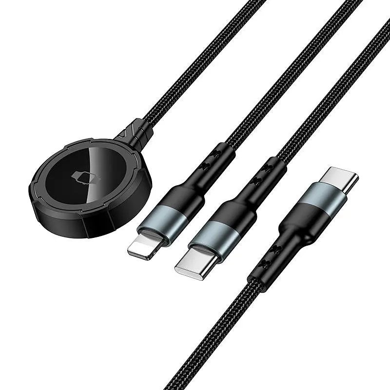 Заряджання Qi HOCO iWatch+Type-C/Lightning 3-in-1 charging cable CW64 - фото 2