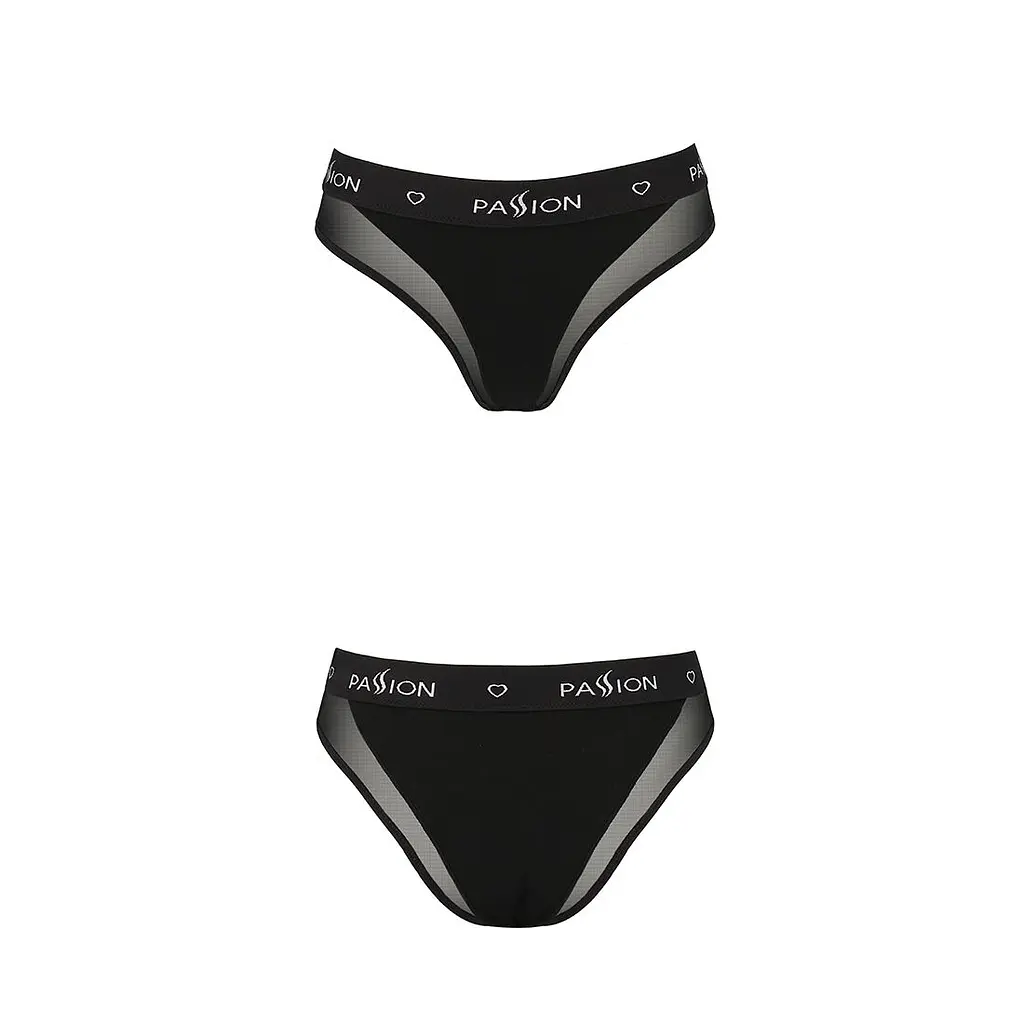 Трусики з прозорою вставкою Passion PS002 PANTIES S, black - фото 5