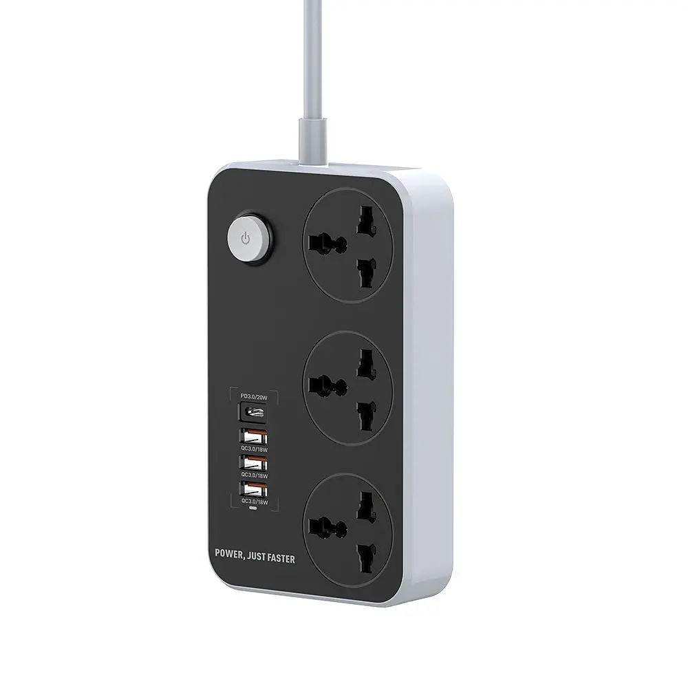 Сетевой фильтр-удлинитель ColorWay 3 розетки / 4 USB 2 м Black (CW-CHU34PDB) - фото 2