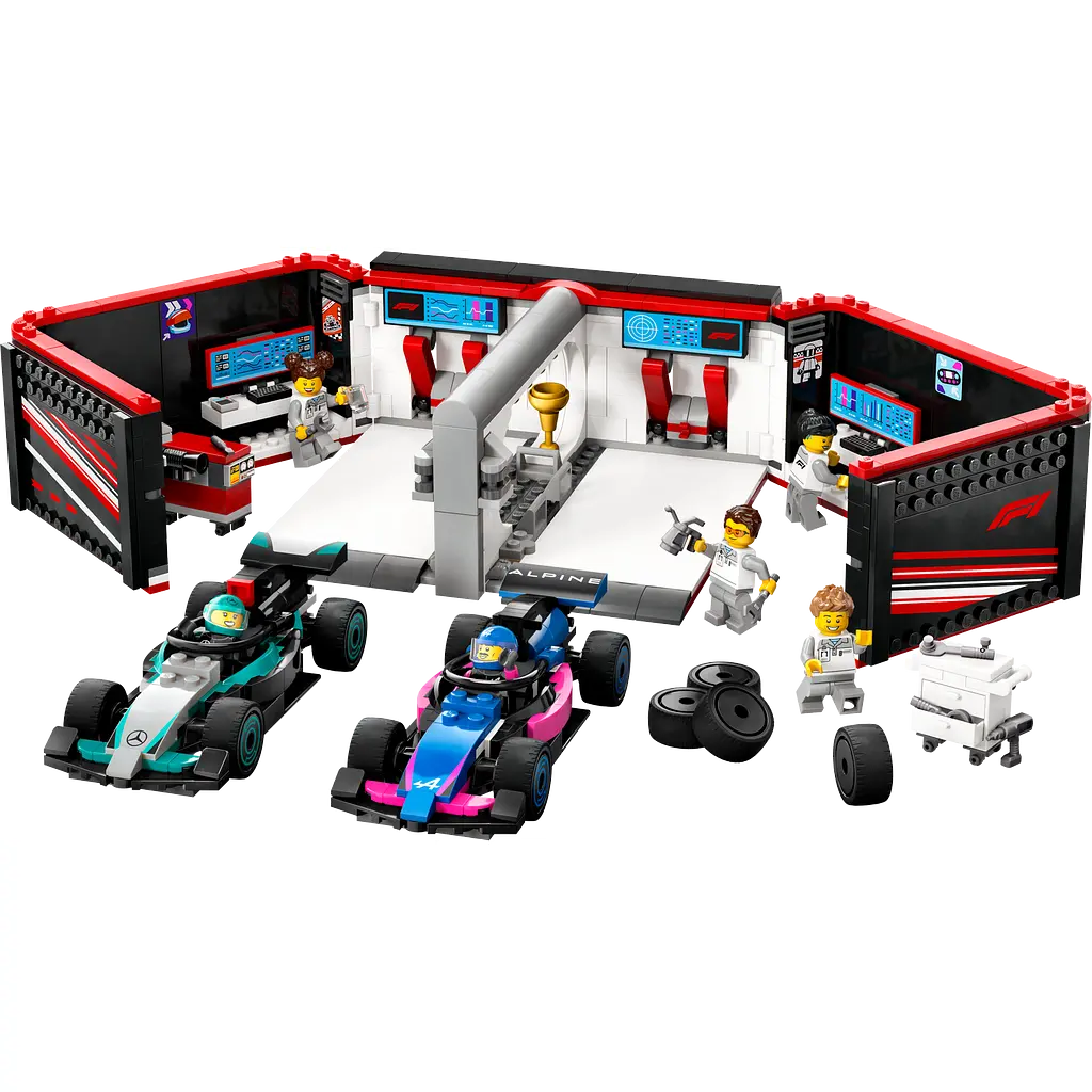 Конструктор LEGO City Гараж F1 та автомобілі Mercedes-AMG і Alpine 678 деталей (60444) - фото 3