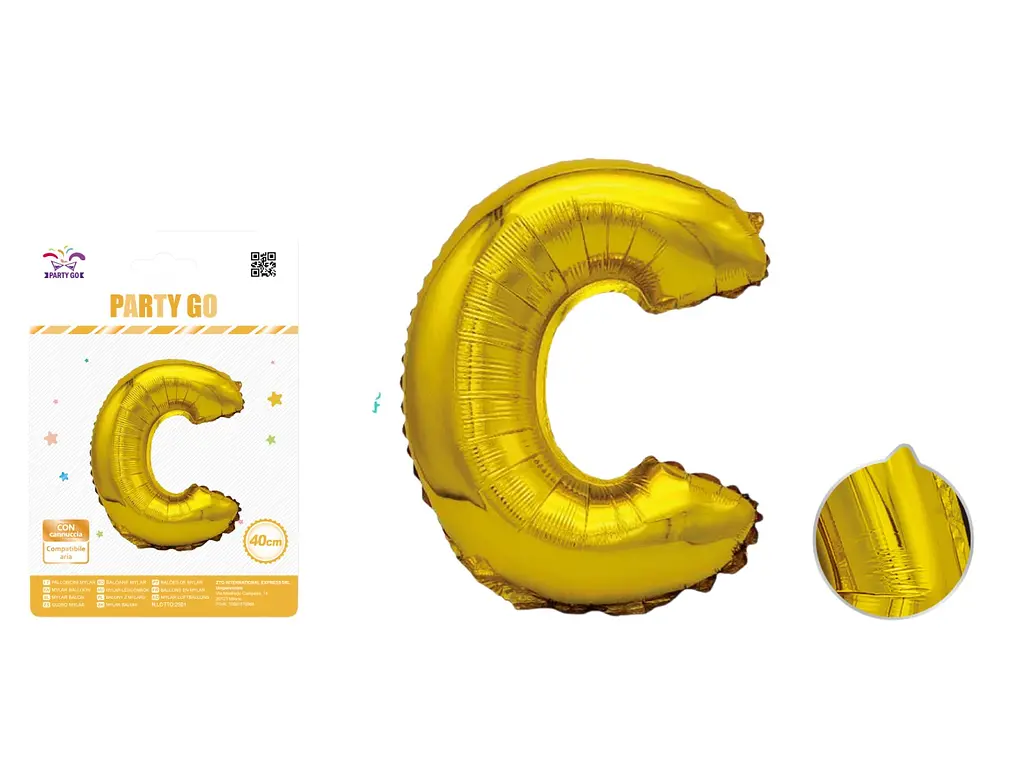 Куля фольгована золота літера C 40 см