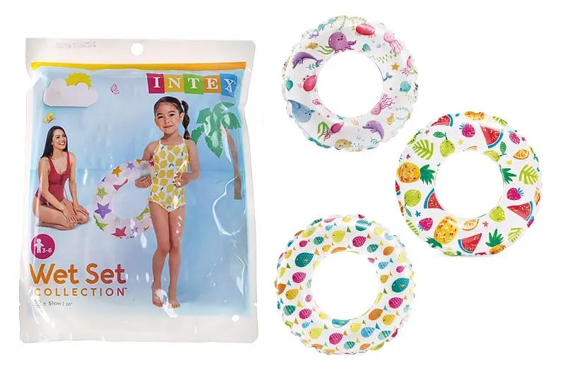 Надувне дитяче коло для плавання Intex Wet Set 59230 діаметр 51 см від 3 до 6 років