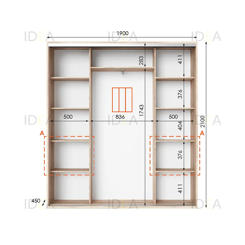 Шафа-купе Idea серія 7 190 x 45 x 210 см Дуб сонома - фото 2