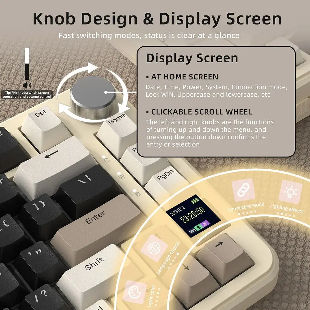 Клавіатура Attack Shark X85 Pro RGB Linear Blueberry Switches Wireless Cheese White (AS-6972792471099-CW) [166721] - фото 3