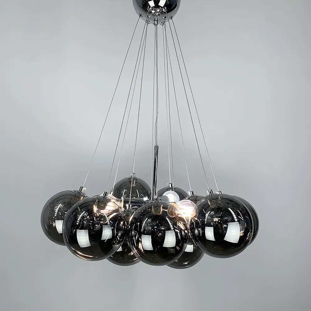 Люстра-пучок на 12 графитовых плафонах Line.F MJ 140-650 CH+CR - фото 6