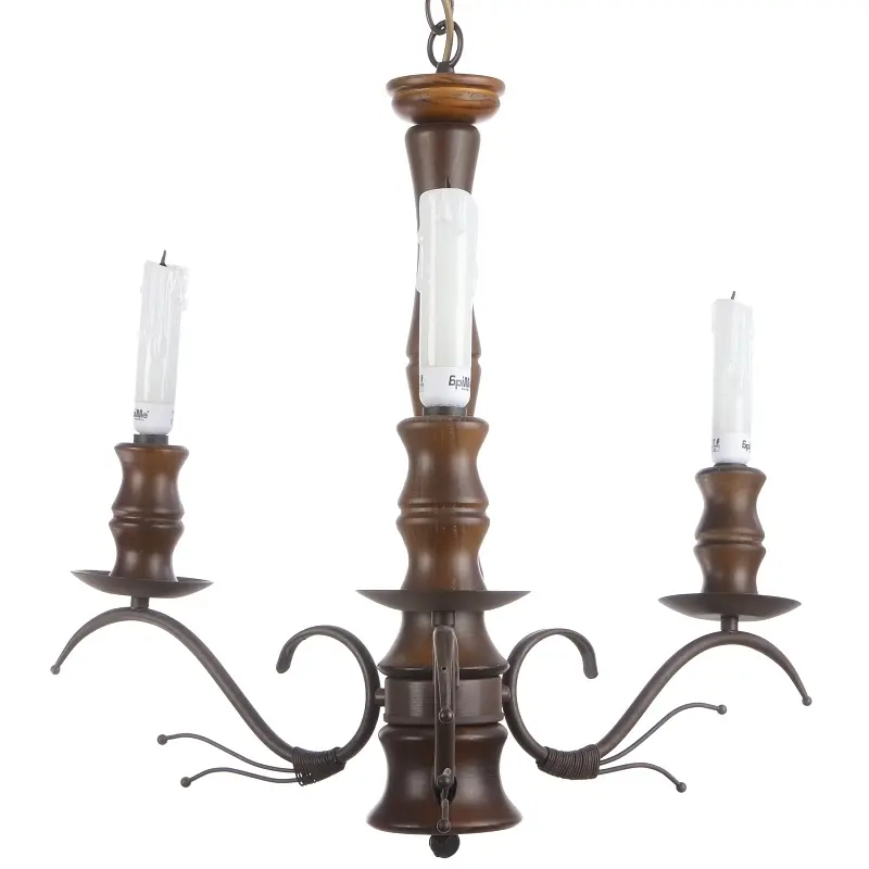 Люстра подвесная Brille деревянная свеча E14 60W BR (BKL-400S/3) - фото 2