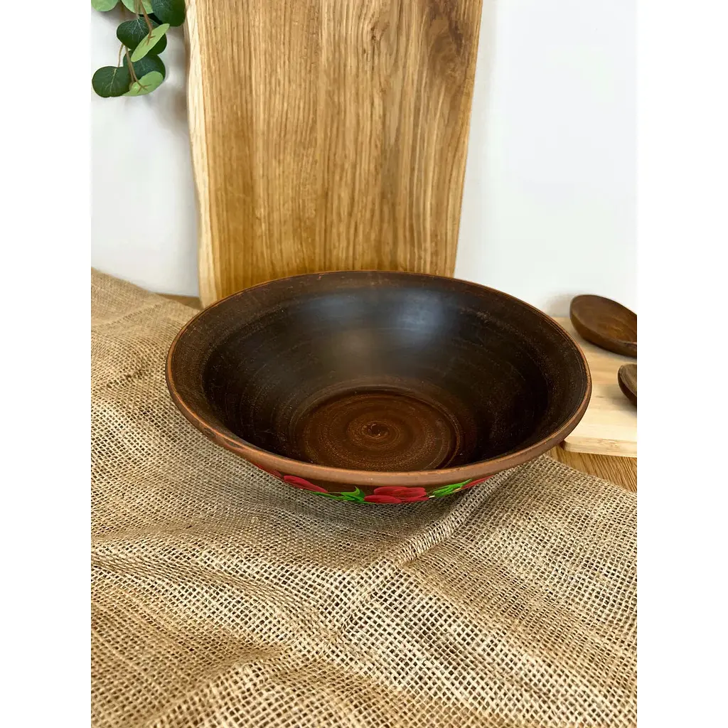 Салатник керамічний (глиняний) Мак 2.5 л - фото 3