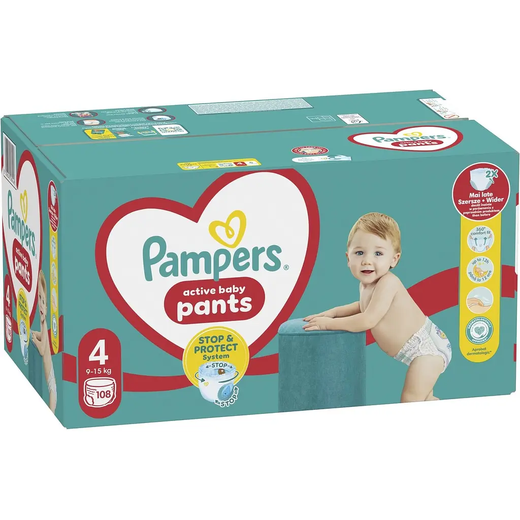 Уцінка. Підгузки-трусики Pampers Active Baby Pants 4 (9-15 кг) 108 шт. - фото 2