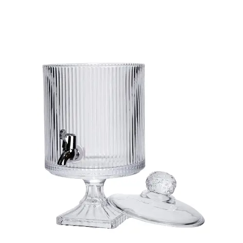 Лимонадница с краном на подставке стеклянная 4.5 л 39 см. Прозрачный Yiwu HP-19-3045-6 - фото 5