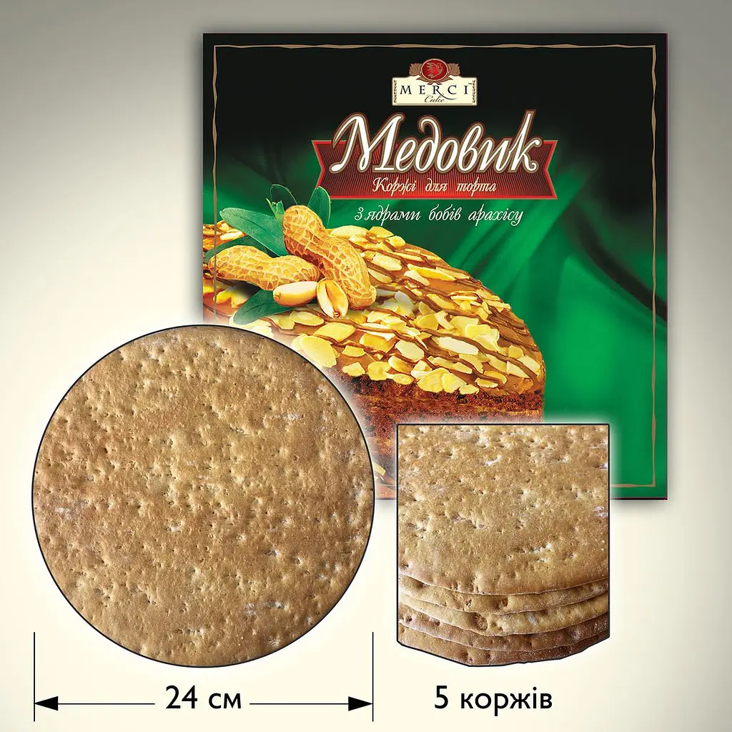 Коржи для торта Merci Медовик с ядрами бобов арахиса 500 г   - фото 6