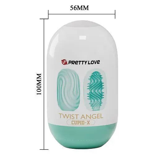 Мастурбатор-яйце Pretty Love Twist Angel Cupid X, 10х5.6 см (блакитний) - фото 5