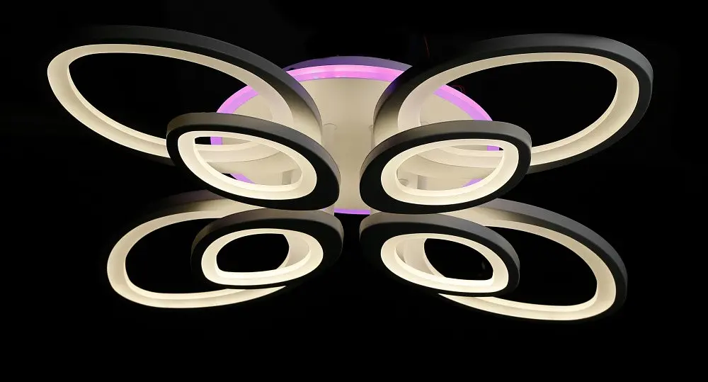 Люстра стельова LED Splendid Ray LK232/4+4+A, 240W, білий, сучасний стиль з пультом, димер - фото 5