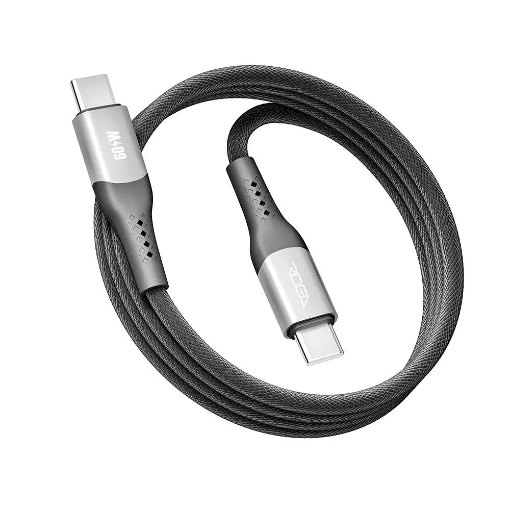 Кабель для зарядки USB Ridea RC-US42 UltraStrong Type-C to Type-C 60W 20V/3A 1.2 м Черный