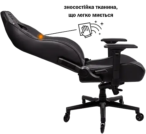 Геймерское кресло GT Racer черное с темно-серым (X-8009 Fabric Dark Gray/Black XL) - фото 3