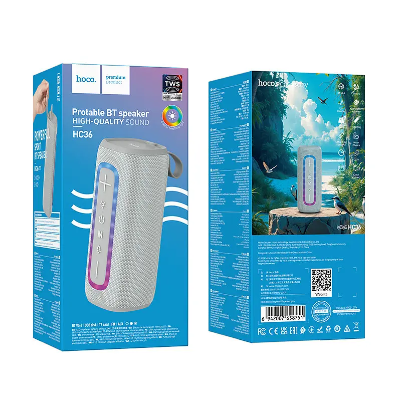 Портативная Bluetooth колонка Hoco HC36 Brocade sports BT speaker Серый - фото 2