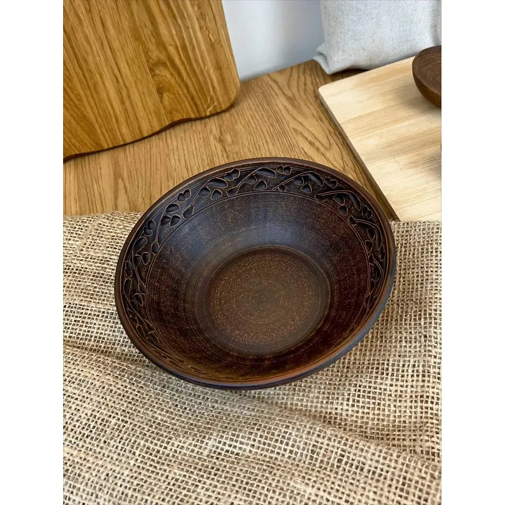 Піала керамічна (глиняна) різьблена Декор 500 мл - фото 5