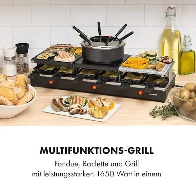 Гриль раклет Klarstein Fonduelette XL 3 в 1 1650W (10035220) - фото 2