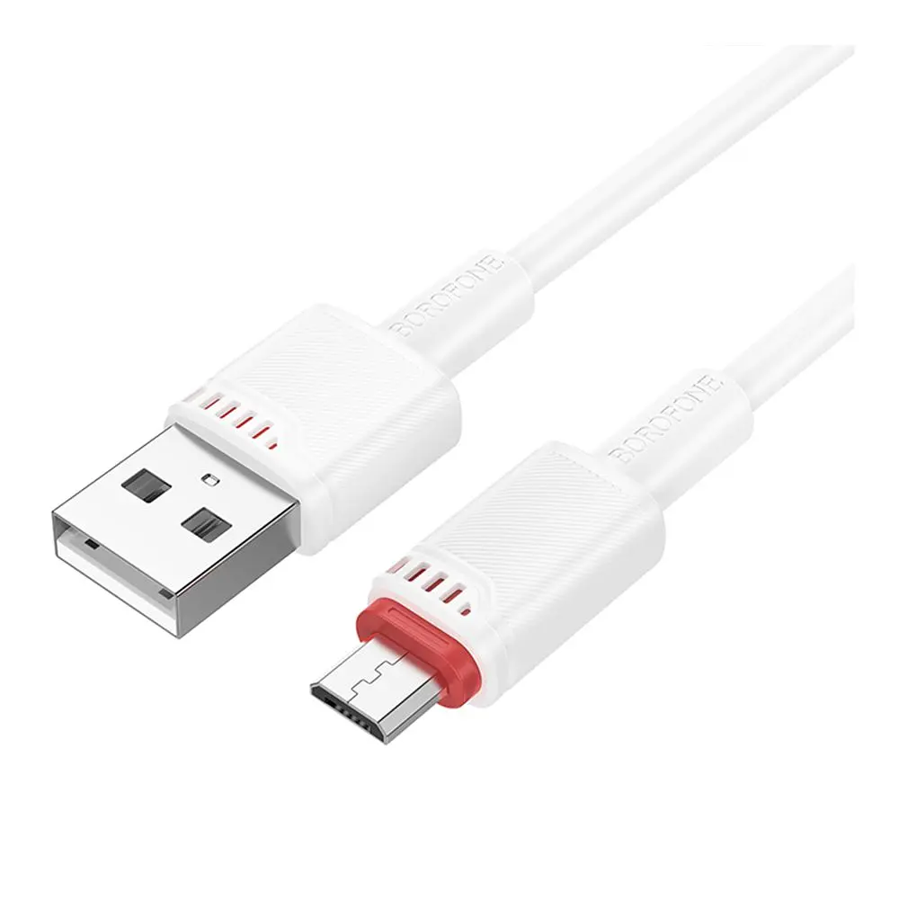 Кабель синхронізації Borofone BX110 Premium 2.4A USB to MicroUSB 1м White (37240_3611055) - фото 3