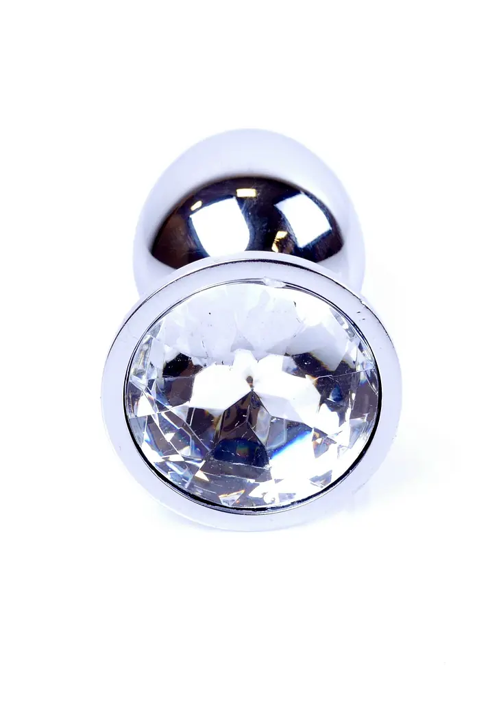 Анальна пробка із кристалом B-Series Jewellery Silver Plug Clear, 7х2.7 см, прозорий - фото 2