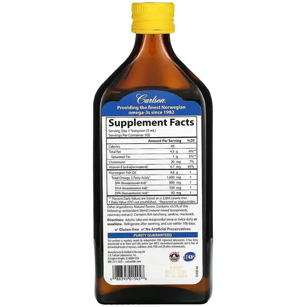 Риб'ячий жир Carlson Laboratories VFFO Mixed Berry 500 мл - фото 2