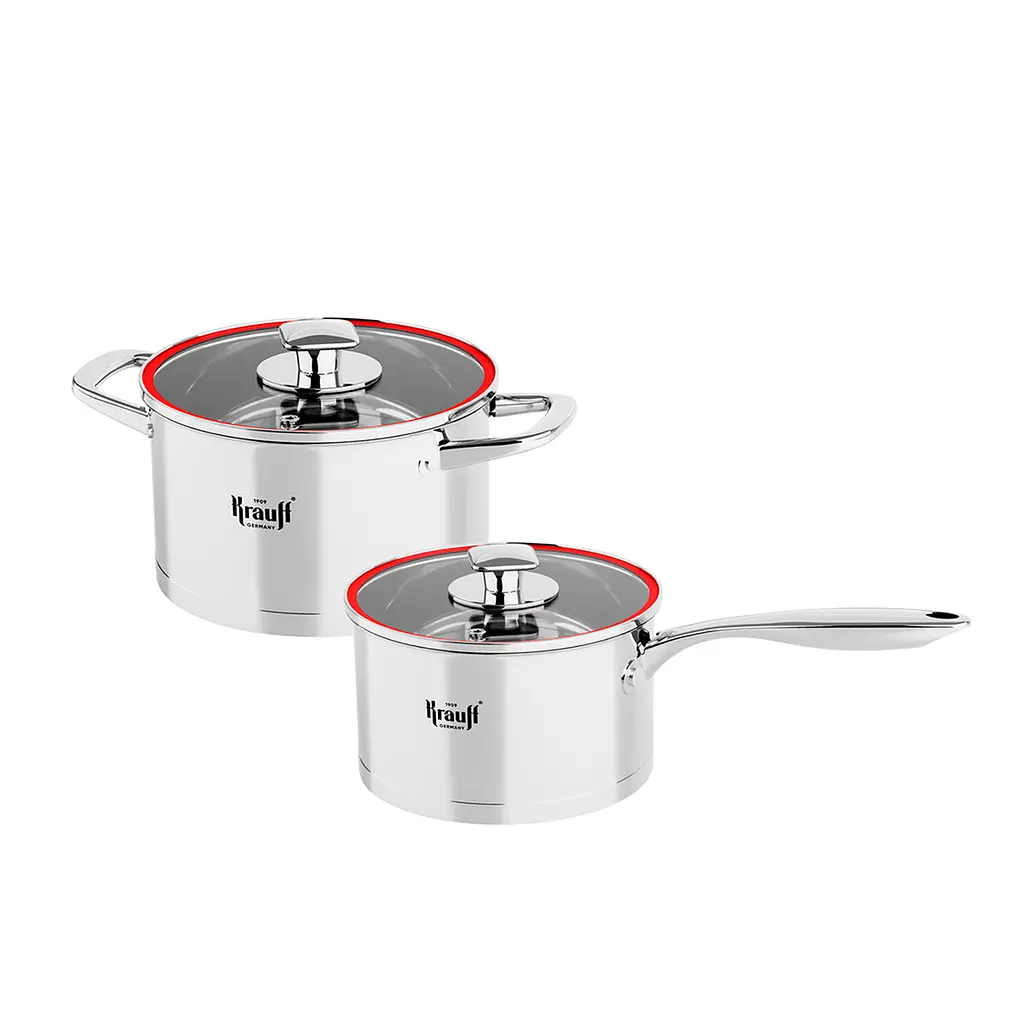 Каструля з кришкою 2л та ківш з кришкою 2л Prime Chef Krauff + Лопатка Gourmet 26 см та 30см