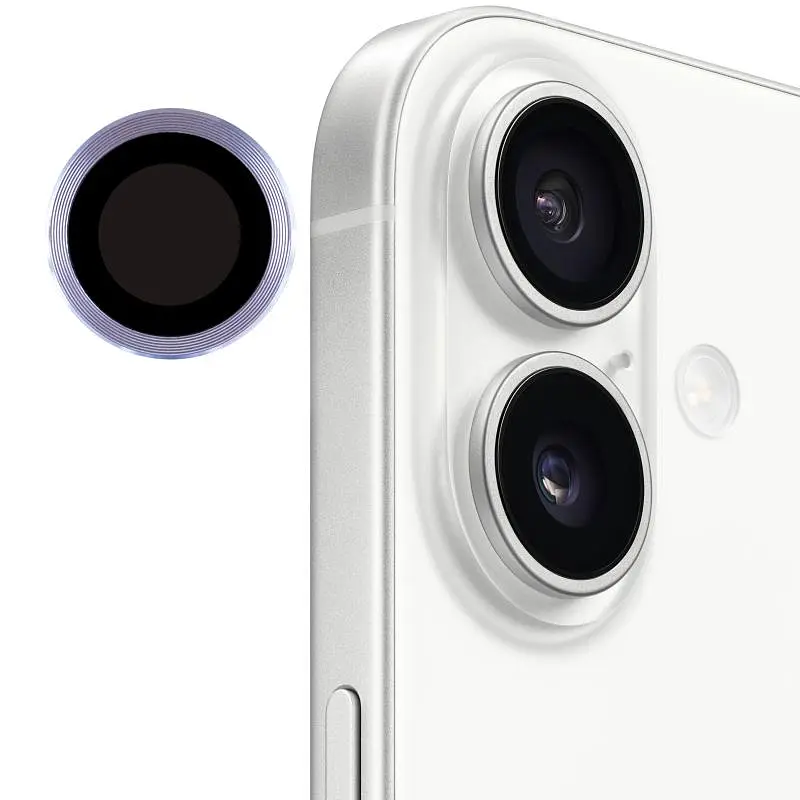 Захисне скло Metal Classic на камеру (у упак.) для Apple iPhone 17 (6.3) Блакитний / Light Blue - фото 4