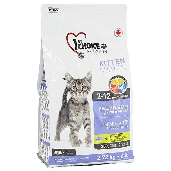 Сухий суперпреміум корм 1st Choice Kitten Healthy Start Фест Чойс для кошенят, Курка 2.72 кг (ФЧККН2_72)
