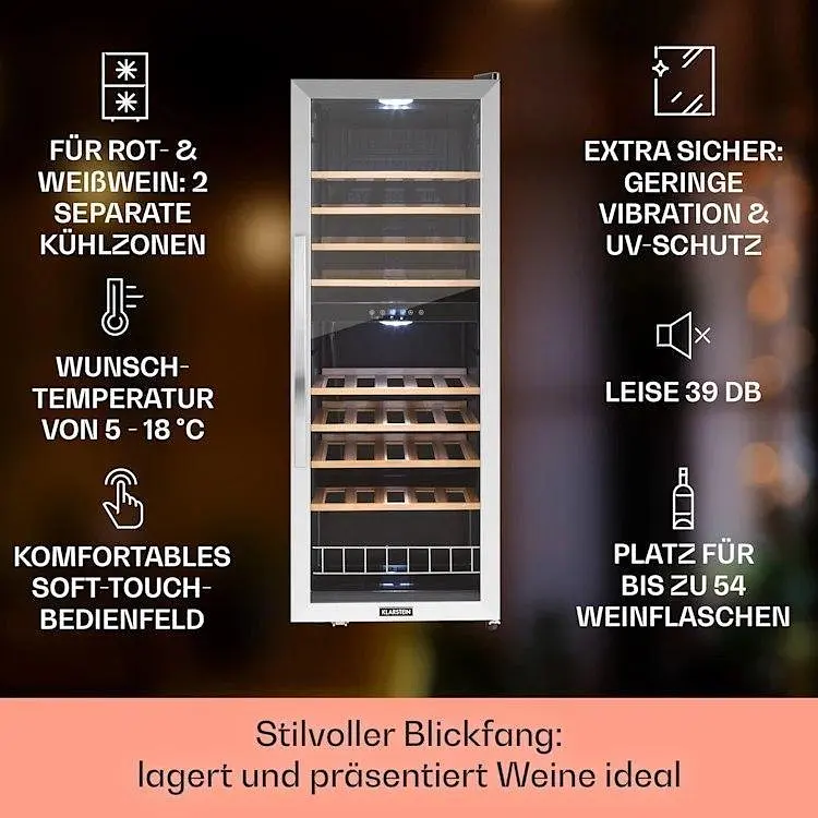 Винный холодильник Klarstein Vinamour 54 Duo (10045813) - фото 6