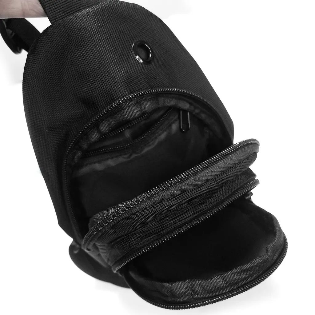 Чоловіча сумка тканинна Lanpad Чорна (LAN35001 black) - фото 5