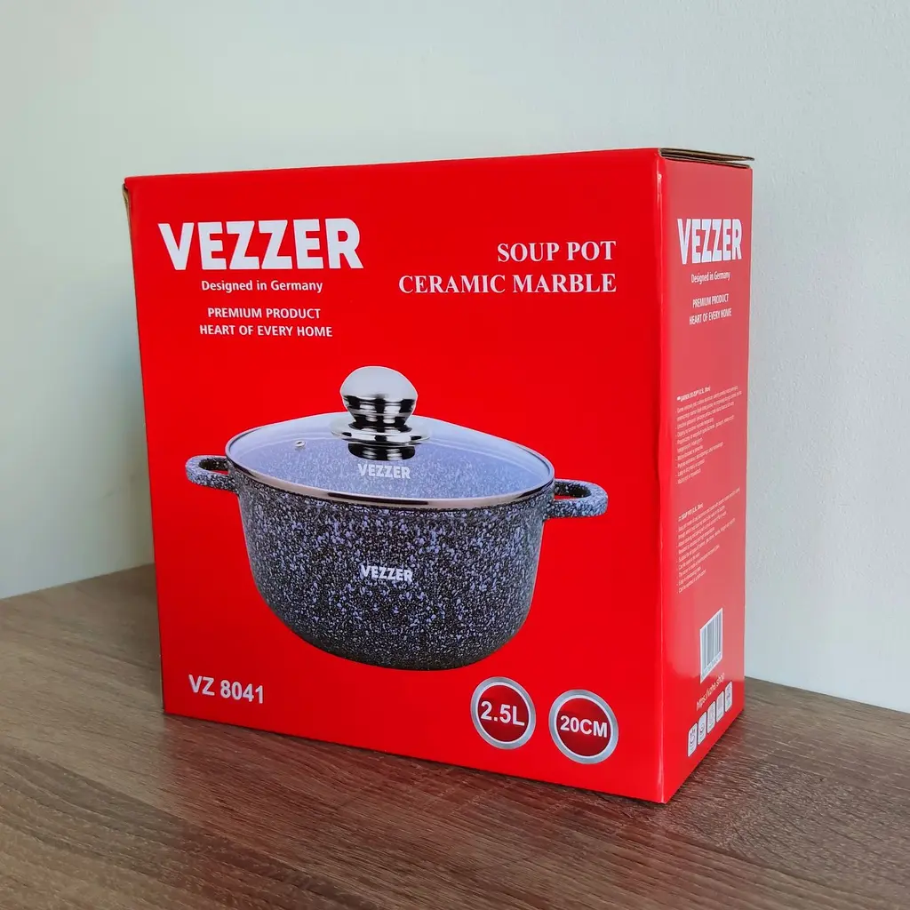 Каструля Vezzer з кришкою 20 см 2.5 л сіра (VZ8041) - фото 7